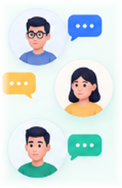 Ba người dùng AI, mỗi người một cách, kèm các khung trò chuyện